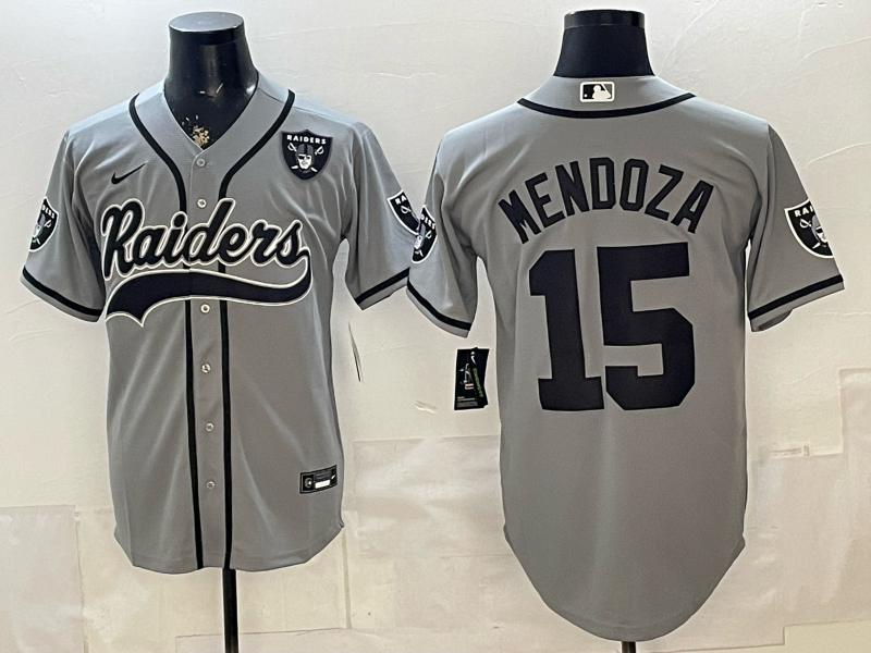 Men 2026 Oakland Raiders #15 Mendoza grey Nike Limited NFL Jersey 0519008->oakland raiders->NFL Jersey